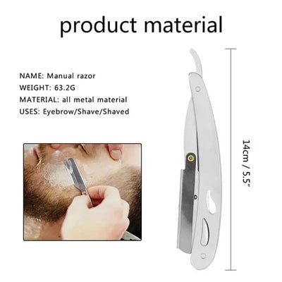 Old Style Washable Stainless Steel Hairdressing & Shaving Razor
